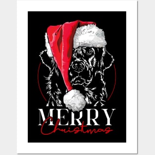 Santa Golden Retriever Merry Christmas dog mom Posters and Art